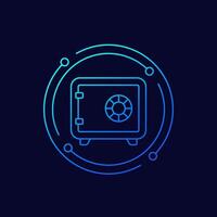 Safe box icon, linear design vector