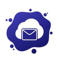 email to a cloud icon, vector