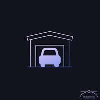 Garage and a car icon, vector