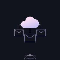 emails to cloud icon with gradient vector