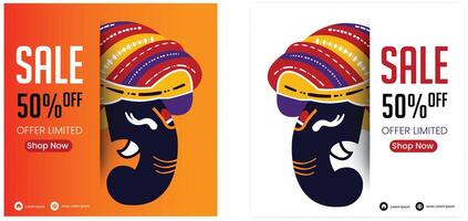 Illustration Of Happy Ganesh Chaturthi Greeting ganesh chaturthi social post vector