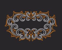 Ornate vintage frame and scroll element vector