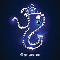 Ganesh Chaturthi background. hand draw lord Ganesh , glowing lord ganesh bg, banner of ganesha vector