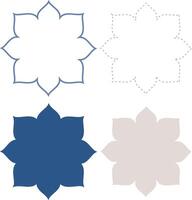 Mandala silhouette semi flat color element vector