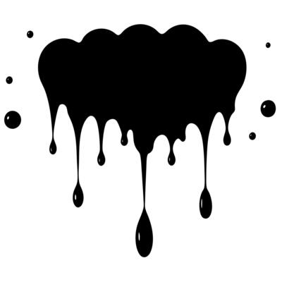 Stylish black ink drooping foliate silhouette ideal for creative branding use