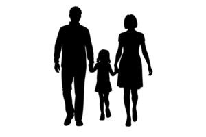 Charming silhouette of a family of four, symbolizing love and togetherness vector