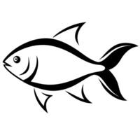 Stunning 3D Black Fish Animation and Design vector