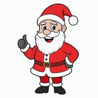 Smiling Santa Claus Giving the Good Sign Line Art vector