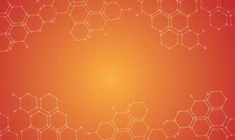 Abstract background with molecules and hexagons shapes vector
