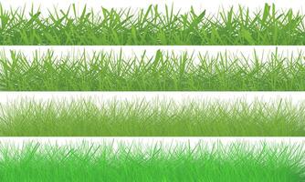 set of green grass texture background vector