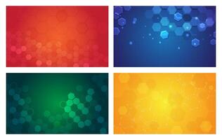 Set of colorful abstract hexagonal backgrounds Illustration. perfect for medical background vector