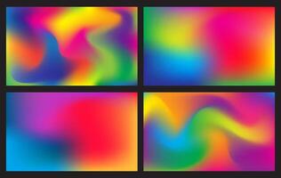 Set of colorful gradient rainbow abstract backgrounds Illustration vector