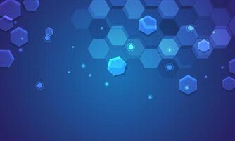 Abstract blue background with hexagons background vector