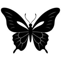 silhouette of a flying butterfly icon, perfect for illustrations and graphic designs. This elegant design captures the delicate nature of butterflies in a stylish, minimalistic form vector