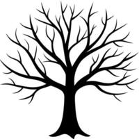 Black Silhouette of a Leafless Tree vector