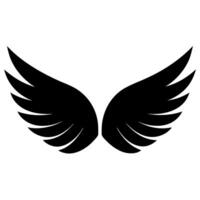 Explore a beautiful wings silhouette icon, perfect for enhancing your designs with grace. This top-notch illustration suits various creative projects vector