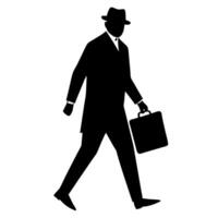 Travel in style with this sleek design of a suitcase and walking figure for branding vector