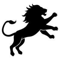 Dynamic Lion Jump Silhouette Design vector