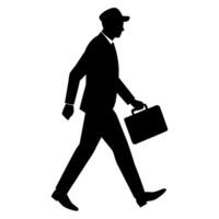Explore new horizons with this minimalist traveler carrying a suitcase. Perfect for travel icons and branding vector