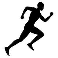 running person logo icon in silhouette illustration. Perfect for fitness, sports, health, and exercise designs. Ideal for creating standout graphics and branding vector