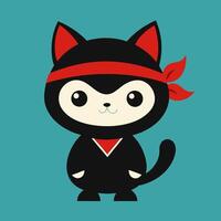 a charming and playful illustration of a cute ninja fighter. Perfect for adding a touch of whimsy and creativity to your designs and projects vector