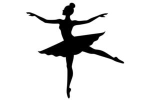 the grace of dance with this elegant female dancer silhouette illustration. Perfect for adding a touch of movement and artistry to your projects vector