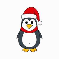 Charming penguin dressed as Santa for adding joy to your Christmas designs and cards vector