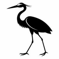 Elegant Heron in Motion Silhouette Art Design for Nature and Wildlife Themes vector