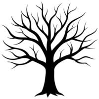 Detailed Black Silhouette of a Bare Tree with Elaborate Branch Structure Design vector