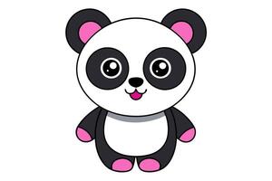 Cheerful and Colorful Panda Cartoon Artwork vector