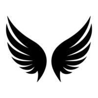 Basic Black Wings Graphic with Crisp White Backdrop vector