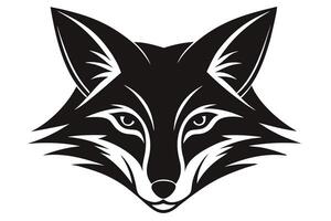 Fox Head Silhouette with Intricate Background Design vector