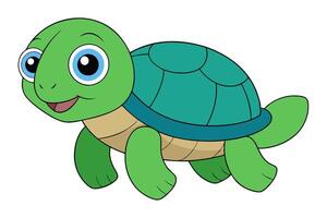 Cute turtle cartoon perfect for playful designs featuring a happy and friendly character ideal for kids and aquatic-themed projects vector