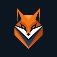 Clean Minimal Fox Mascot Logo Basic and Stylish Graphic vector