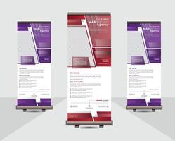 Three Business roll up banner design vector