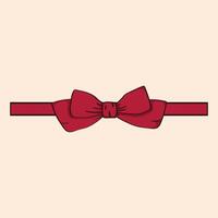 Red Satin Bow Isolated on Background. vector