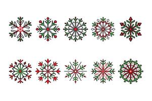 Snowflake bundle line art illustration vector