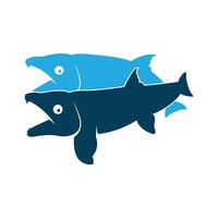 salmon fish in retro style isolated on white background vector
