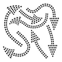 Curved dotted arrow. Zigzag arrow stripes design with dotted lines. vector