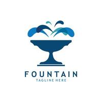 Fountain Logo Simple Silhouette Design vector