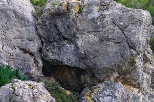 boulders and rocks gorge on the island of Cyprus on a spring day photo