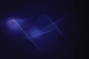 Dark navy blue color modrn wave halftone banner background design with lines art vector