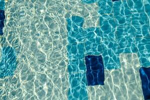 Swimming Pool Surface With Light Reflection and Water Ripple Patterns photo