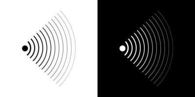 Frequency sound navigation sonar signal wave icons. vector