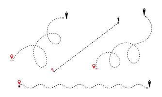 Route path dashed line arrow . vector