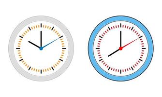 Time wall clock timer line icon set. Schedule timer sign. vector