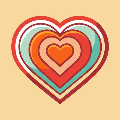 Lively Heart Shape Colorful Illustration Artwork