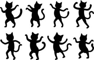 Group of cat dancing illustration style eps 10 vector