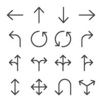 arrow simple line icon set vector