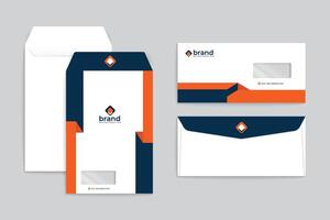 Orange color envelope design mockup vector